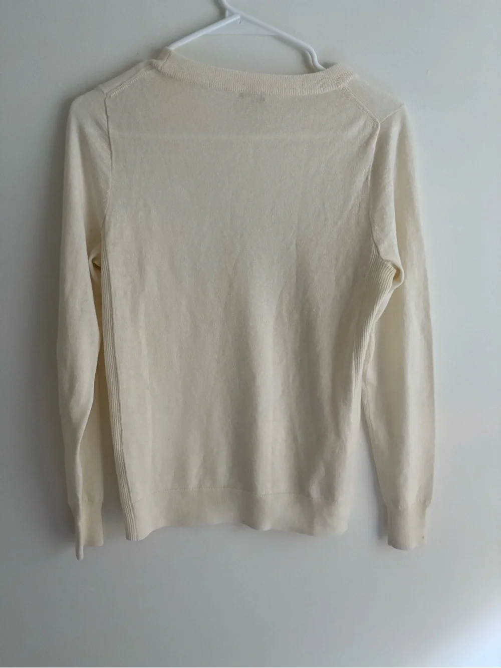 J. Crew Cream Crewneck Wool Blend Sweater - Lightweight Knit